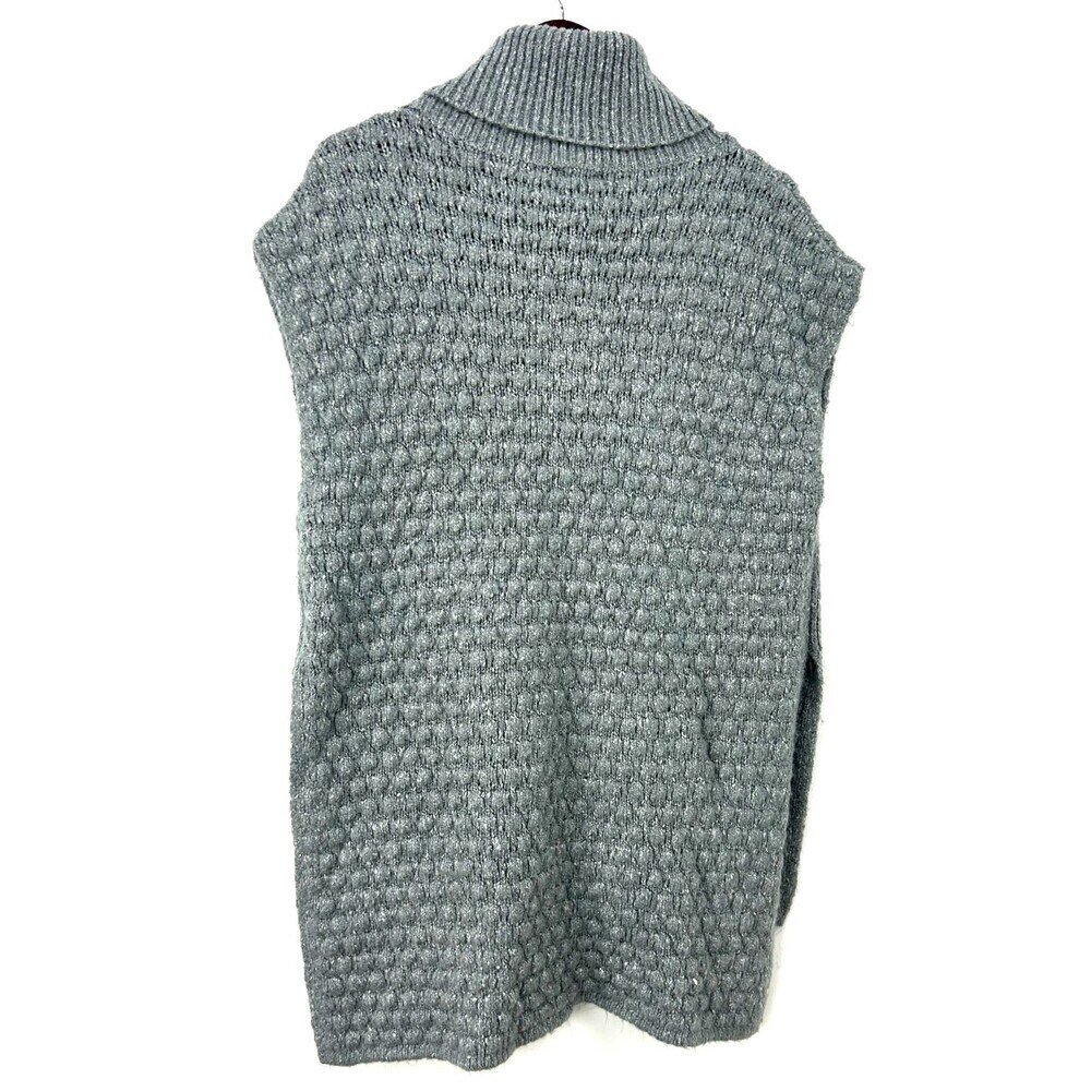 Michelle Nicole Women Gray Chunky Knit Sleeveless Sweater Vest High Low M 1172N4 - Picture 5 of 12